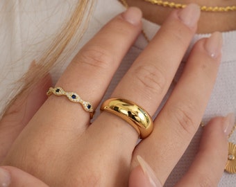 Gold Dome Ring, Statement Ring, Chunky Ring, Gift for Her, Gold Ring, Bold Ring, Thick Gold Ring, Stacking Ring, Minimalist Ring