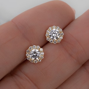 Stud Earrings, Diamond Stud Earrings, Wedding Earrings, Bridal Earrings, Bridesmaid Gift, Gift for Her, Bridesmaid Earrings, Bridal Jewelry