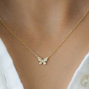 Butterfly Necklace, Dainty Necklace, Minimalist Necklace, Gift for Her, Butterfly Jewelry, Butterfly Charm, Butterfly Pendant, Girls Gift,