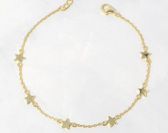 Star Anklet by Sami Jewels, Dainty Star Ankle Bracelet, Minimalist Anklet, Beach Jewelry, Summer Jewelry, Charm Anklet, Gift, Ankle Bracelet
