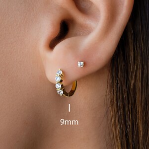 Huggie-oorbellen, kleine hoepels, diamanten hoepels, hoepels, Huggie-oorbellen, Diamond Huggies, cadeau voor haar, cadeau bruidsmeisje, knuffel