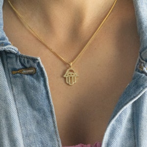 Gold Hamsa Hand Necklace Hamsa Jewelry Hamsa Necklace Evil Eye Hamsa Necklace Hamsa Pendant Necklace Sterling Silver Hamsa Jewelry