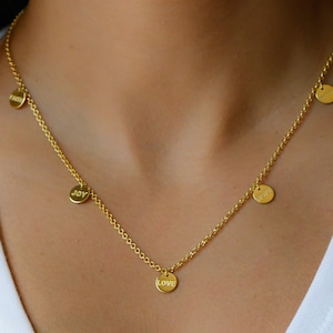Coin Necklace, Coin Charm Necklace, Inspirational Necklace, Christmas Gift, Gift for Her, Spiritual Jewelry, Gold Charm Necklace