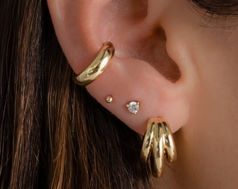 Ear Cuff, Chunky Ear Cuff, Gold Ear Cuff, No Piercing Earring, Gift for Her, Fake Piercing Earrings