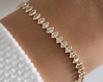 Tennis Armband, Gold Tennis Armband, Silber Armband, Diamant Armband, zierliches Armband, Geschenk für sie, CZ Tennis Armband, Gold Armband