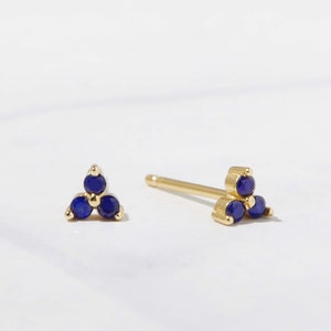 Tiny Sapphire Stud Earrings, Sapphire Studs, Stud Earrings, Dainty Stud Earrings Small Stud Earrings Tiny Stud Earrings, Minimalist Earrings