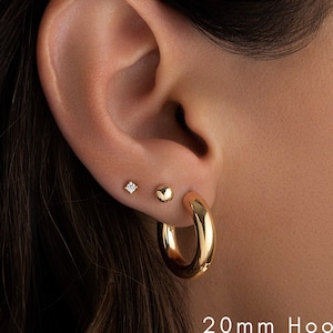 Gold Hoops, Gold Hoop Earrings, Hoops, Chunky Hoops, Thick Hoops, Hoop Earrings, Hoops, Gift for Her, Gold Earrings, Earrings, Medium Hoops