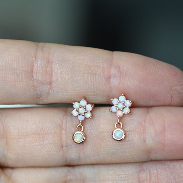 Opal Drop Earrings, Opal Stud Earrings, Opal Jewelry, Opal Dangle Earrings, Opal Studs White Opal Earrings, October Birthstone Opal Earrings