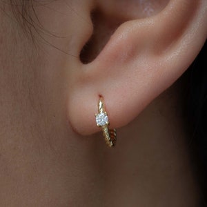 Huggie Hoop Earrings, Huggies, Small Gold Hoops, Small Hoops, Minimalist Hoop Earrings, Gold Huggies, Gift for Her, Dainty Hoop Earrings image 2