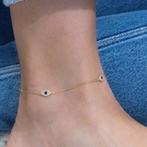 Evil Eye Anklet, Evil Eye Jewelry, Anklet, Beach Anklet, Evil Eye, Protection Anklet, Dainty Anklet, Gift for Her, Ankle Bracelet image 3