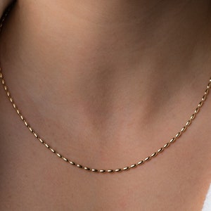 Beaded Necklace, Rice Bead Necklace, Dainty Necklace, Minimalist Necklace, Chain Necklace, Gift for Her, Gold Necklace, Silver Necklace