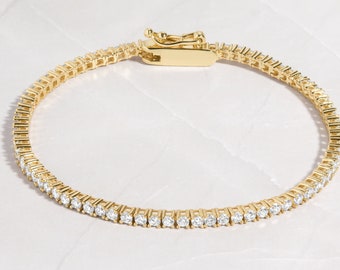 Tennis Bracelet, Gold Tennis Bracelet, Cubic Zirconia Tennis Bracelet, Dainty Bracelet, Diamond Bracelet, Gift for Her, Minimalist Bracelet