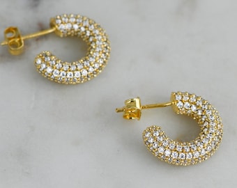 Hoop Earrings, Studded Hoops, Gold Hoop Earrings, Small Hoops, Chunky Hoop Earrings, Hoop Earrings, Gold Hoops, Earrings, Gift for Her