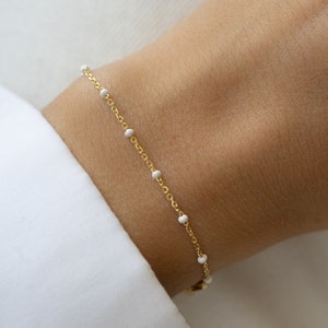 Sami Jewelsのビーズブレスレット、ブレスレット、繊細なブレスレット、ミニマリストブレスレット、彼女へのギフト、ゴールドブレスレット