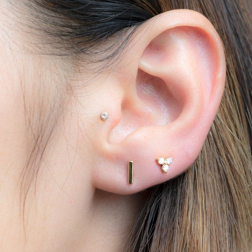 Simple Pink Bar Earrings