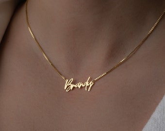 Benutzerdefinierte Name Halskette, zierliche Namen Halskette, personalisierte Geschenk, personalisierte Schmuck, Name Schmuck, Geschenk für sie, Geschenk für Mama, Gold Name