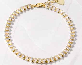 Tennis Armband, Gold Tennis Armband, Silber Armband, Diamant Armband, Zierliche Armband, Geschenk für sie, CZ Tennis Armband, Gold Armband
