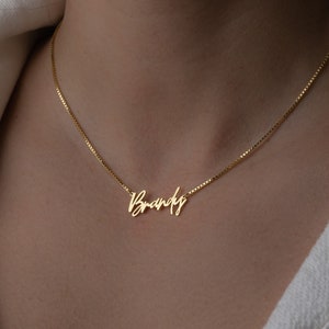 Custom Name Necklace, Dainty Name Necklace, Personalized Gift, Personalized Jewelry, Name Jewelry, Gift for Her, Gift for Mom, Gold Name image 1