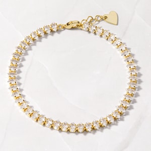 Tennis Bracelet, Gold Tennis Bracelet, Silver Bracelet, Diamond Bracelet, Dainty Bracelet, Gift for Her, CZ Tennis Bracelet, Gold Bracelet