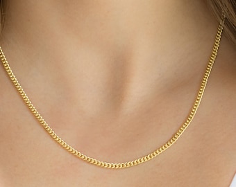 Cuban Link Necklace, Gold Chain Necklace, Layering Necklace, Dainty Gold Necklace, Minimalist Necklace, Chain Necklace, Gift for Her,