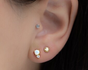 Opal Earrings, Opal Studs, Opal Stud Earrings, Silver Studs, Opal Earrings, Tiny Gold Studs, Dainty Gold Stud Earrings, October Birthstone