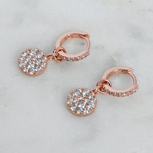 Circle Earring, Circle Charm Earrings, Hoop Earrings with Charm, Dangle Earrings, Drop Earrings, Charm Hoops, Huggie Earrings, Gift for Her
