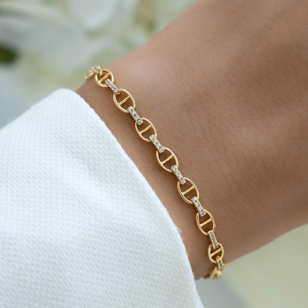 Handmade Chain Bracelet by Sami Jewels, Minimalist Bracelet, Dainty Bracelet, Gift for Her, Gold Bracelet, Sterling Silver Bracelet