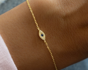 Evil Eye Bracelet, Protection Bracelet, Evil Eye Jewelry, Friendship Bracelet, Evil Eye Charm, Adjustable Bracelet, Dainty Bracelet, Gift