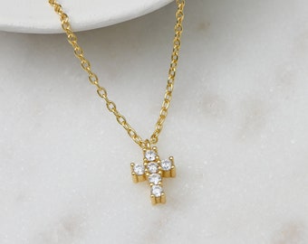 Cross Necklace, Cross Pendant, Gold Cross Necklace, Dainty Cross Necklace, Religious Necklace, Gift for Her, Christmas Gift