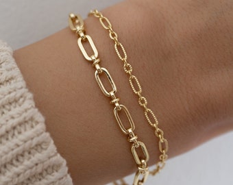 Gold bracelet Chain Bracelet Dainty Bracelet Gold Chain Silver Chain Silver Bracelet Gifts for Her Minimalist Stacking Bracelet Vintage