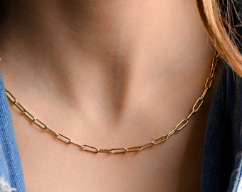 Chain Necklace, Paperclip Necklace, Chain Link Necklace, Gold Chain Necklace, Gold Link Chain, Minimalist Necklace, Gift for her,