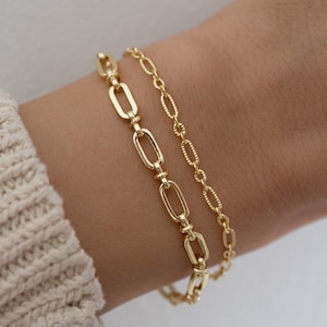 Gold bracelet Chain Bracelet Dainty Bracelet Gold Chain Silver Chain Silver Bracelet Gifts for Her Minimalist Stacking Bracelet Vintage image 1