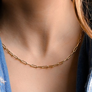 Chain Necklace, Paperclip Necklace, Chain Link Necklace, Gold Chain Necklace, Gold Link Chain, Minimalist Necklace, Gift for her,