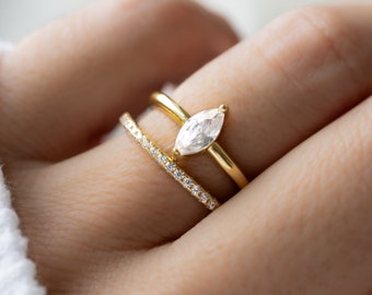 Marquise Ring, Verlobungsring, Statement Ring, Diamant Ring, Reise Ring, Geschenk für Sie, Gold Ring, Silber Ring, CZ Ring, Versprechen Ring