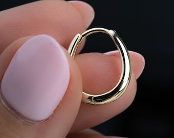 Oval Hoop Earrings, Small Hoop Earrings, Huggie Hoops, Minimalist Earrings