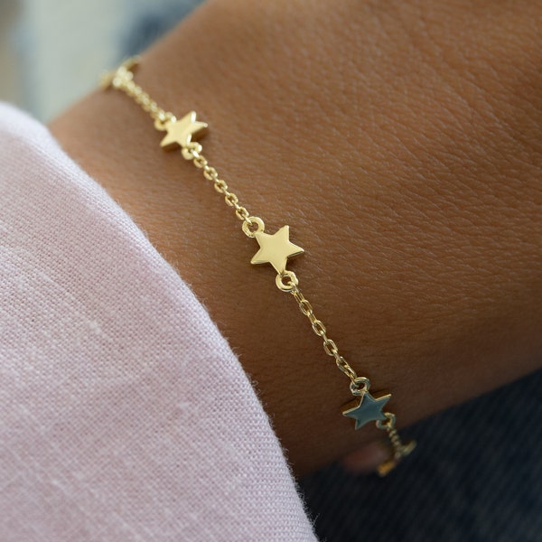 Star Bracelet, Star Jewelry, Charm Bracelet, Dainty Bracelet, Minimalist Bracelet, Stacking Bracelet, Gift for Her, Gold Bracelet