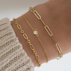 Gold bracelet Chain Bracelet Dainty Bracelet Gold Chain Silver Chain Silver Bracelet Paperclip Bracelet Gifts for Her Minimalist Bracelet