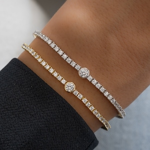 Tennis Bracelet, Gold Bracelet, Diamond Bracelet Wedding Jewelry Bridal Jewelry Dainty Bracelet Bridesmaid Gift Bridal Bracelet Gift For Her