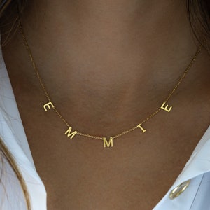 Custom Letter Name Necklace, Personalized Name Necklace, Personalized Jewelry, Gift for Her, Personalized Gift, Gold Name Necklace, Initial