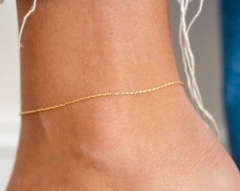 Dainty Anklet, Minimalist Ankle Bracelet, Gold Anklet, Sterling Silver Anklet, Beach Anklet, Boho Anklet, Gift for Her, Chain Anklet