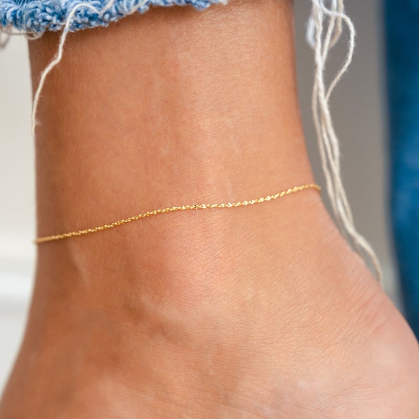Dainty Anklet, Minimalist Ankle Bracelet, Gold Anklet, Sterling Silver Anklet, Beach Anklet, Boho Anklet, Gift for Her, Chain Anklet