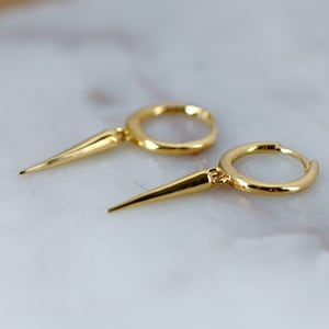 Mini Hoop, Spike Earrings, Drop Earrings, Dainty Earrings, Huggie Earrings, Dangle Drop Earring, Huggie Hoops, Charm Hoops, Gift for Her