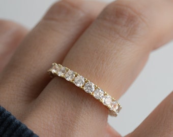 Eternity Band, Stacking Ring, Diamond Band, Wedding Band, Minimalist Ring, Eternity Ring, Dainty Ring, Stackable Ring, Gift for Her, CZ Ring