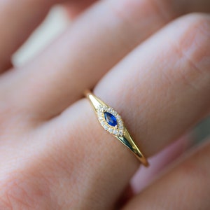 Evil Eye Ring, Dainty Ring, Stacking Ring, Dainty Ring, Evil Eye Jewelry, Protection Ring, Gold Evil Eye Ring, Gift for Her