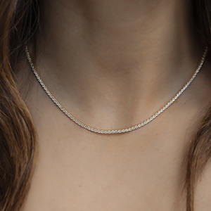 Tennis Necklace, Diamond Necklace, Bridal Jewelry, Wedding Necklace, Bridal Necklace, Gift for Her, Layering Necklace, CZ Tennis Necklace