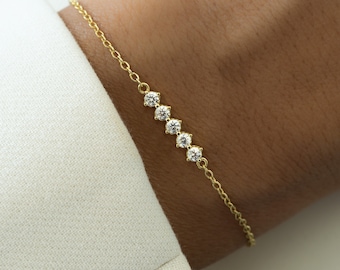 Diamond Bracelet, Dainty Bracelet, Delicate Bracelet, Gift for her, Gold Bracelet, Silver Bracelet, CZ Bracelet, Minimalist Bracelet
