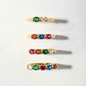 Birthstone Ring, Personalized Ring, Custom Ring, Gemstone Ring, Gift For Her, Birthstone Jewelry, Birthday Gift, Mother's Day Gift for Mom