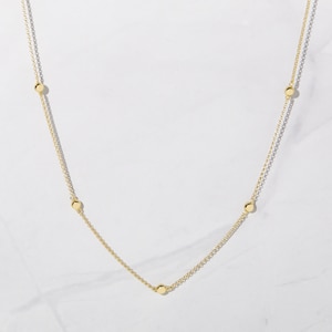 Satellite Chain Necklace, Layering Necklace, Dainty Necklace, Minimalist Necklace, Chain Necklace, Beaded Chain Necklace, Delicate Necklace