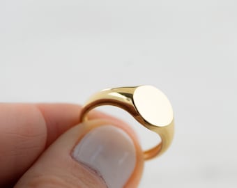 Signet Ring, Gold Signet Ring, Ring, Monogram Ring, Statement Ring, Minimalist Ring, Gift for Her, Christmas Gift, Dainty Ring