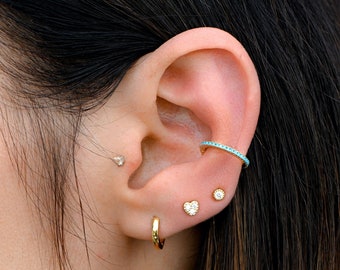 Turquoise Ear Cuff Dainty Ear Cuff Minimalist Ear Cuff No Piercing Ear Cuff Tiny Ear Cuffs Conch Ear Cuff Fake Piercing Gift